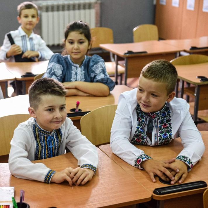 Children in school in Ukraine